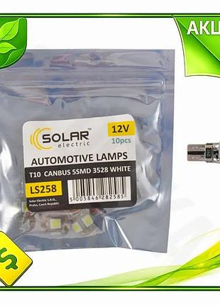 Ve автолампа solar led 12v new version t10 w2.1x9.5d белая для замены освещения в авто светодиодные ла n6w_ver