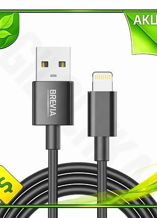 Ve кабель usb to lightning new version brevia 2,4а 1м черный зарядный шнур для iphone и ipad n6w_ver