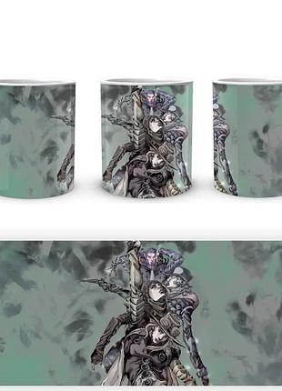 Чашка біла керамічна з принтом gee! jojo's bizarre adventure неймовірні пригоди джоджо год ост