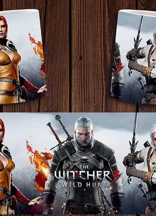 Чашка белая керамическая с принтом "відьмак" witcher ост