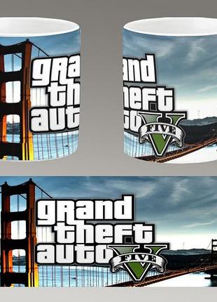 Чашка белая керамическая "gta 5" grand theft auto v "гта 5" ост