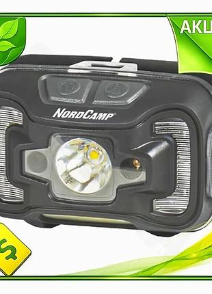 Ve ліхтар налобний nord camp new version 260lm 5w cree xte+cob із сенсором для туризму та активного ві n6w_ver