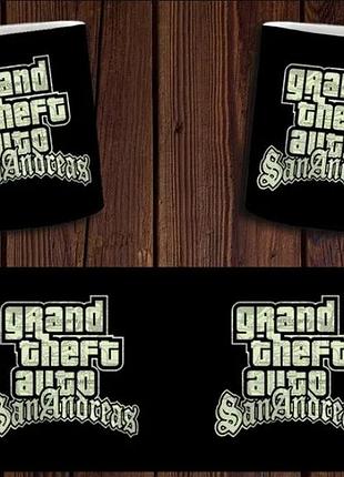 Чашка белая керамическая "gta san andreas" гта сан андреас ост