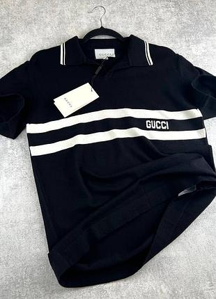 Поло gucci, мужское брендовое поло gucci, стильная футболка-поло от gucci для повседневного образа, премиальное качество gucci xl