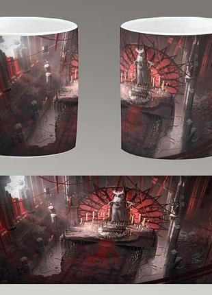 Чашка белая керамическая "diablo 4" диабло ост