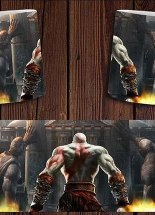 Чашка белая керамическая с принтом "god of war" бог війни кратос ост