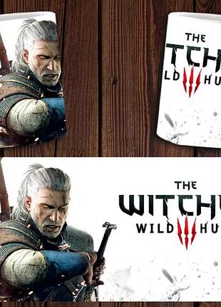 Чашка біла керамічна з принтом "відьмак" witcher ост