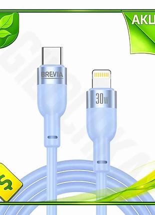 Ve кабель brevia type-c to new version lightning 30w 1,2 м синий зарядный кабель для iphone и ipad быс n6w_ver