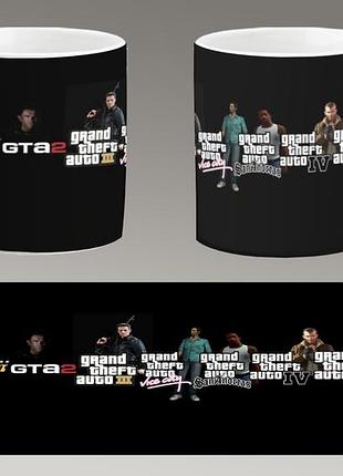 Чашка біла керамічна "gta 5" grand theft auto v "гта 5" ост