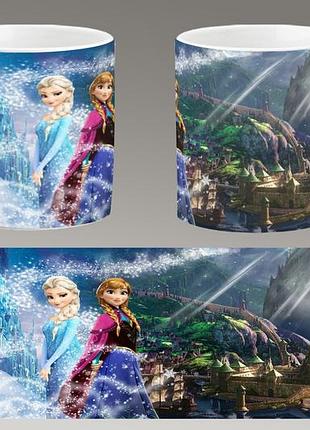 Чашка біла керамічна "холодне серце" frozen ост