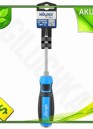 Ve викрутка molder ударна хрестова new version ph2 100мм із шестигранною опорою для закручування самор n6w_ver