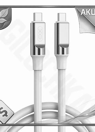 Ve кабель type-c к type-c new version 60w 1м xo белый для быстрой зарядки смартфонов и планшетов силик n6w_ver