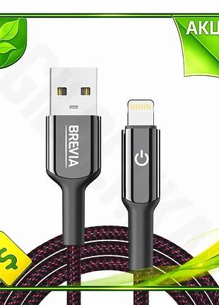 Ve кабель brevia usb to new version lightning 2,4а 1,2м черный зарядный шнур для iphone и ipad провод n6w_ver