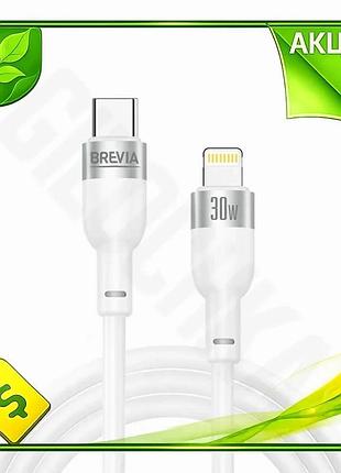 Ve кабель brevia type-c to new version lightning 30w 1,2м білий для швидкого заряджання та передачі да n6w_ver