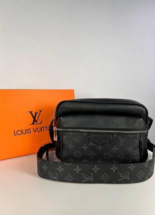 Чоловіча шкіряна сумка через плече луї вітон стильна louis vuitton, гарні чоловічі сумки зручні