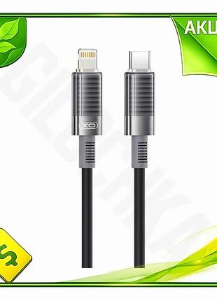 Ve кабель type-c to lightning new version xo 1м чорний силіконовий для заряджання та передачі даних шв n6w_ver