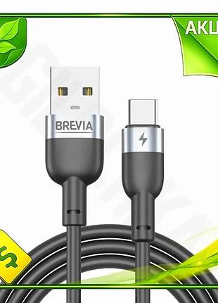 Ve кабель brevia usb to new version type-c 2,4a 1,2м черный для зарядки смартфонов и передачи данных г n6w_ver