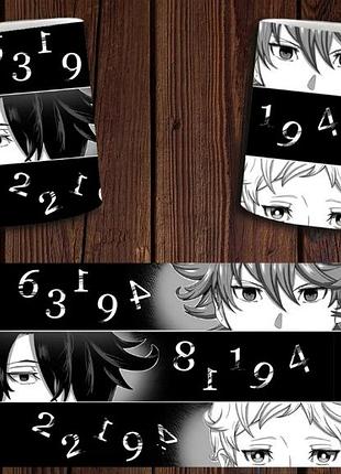 Чашка біла керамічна "обіщений неверленд" the promised neverland ост