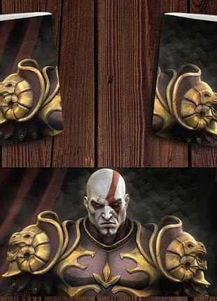Чашка біла керамічна з принтом "god of war" бог війні кратос ост