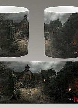 Чашка белая керамическая "diablo 4" диабло ост