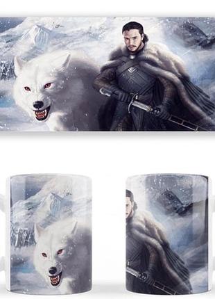 Чашка біла керамічна game of thrones гра престолів ост
