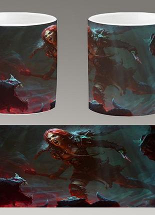 Чашка біла керамічна "diablo 4" діабло ост