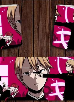 Чашка белая керамическая с принтом аниме "kaguya sama: love is war" пані кагуя: у коханні як на війні ост