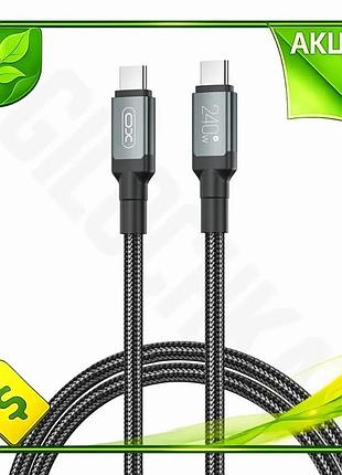Ve кабель type-c to type-c new version 240w 1м xo чорний для швидкого заряджання ноутбуків смартфонів n6w_ver