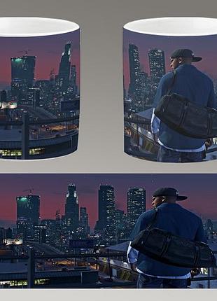 Чашка белая керамическая "gta 5" grand theft auto v "гта 5" ост