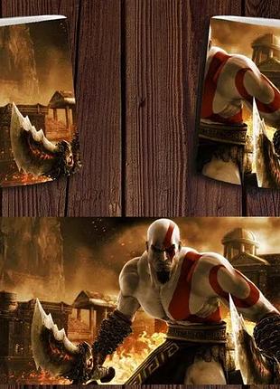 Чашка белая керамическая с принтом "god of war" бог війни кратос ост