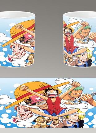 Чашка белая керамическая "ван пис" one piece ост