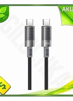 Ve кабель usb to type-c new version xo черный 1м для зарядки и передачи данных 6a силиконовый текстури n6w_ver