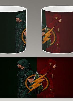 Чашка біла керамічна "флеш" flash ост