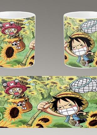 Чашка белая керамическая "ван пис" one piece ост