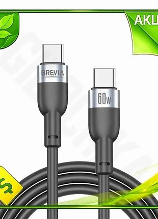 Ve кабель type-c to type-c new version brevia 60w 1,2м чорний для заряджання та передачі даних провід n6w_ver