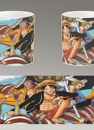 Чашка біла керамічна "ван пис" one piece ост