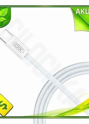 Ve кабель type-c до type-c new version xo 1,5 м білий для заряджання смартфона швидка зарядка pd 60w n6w_ver