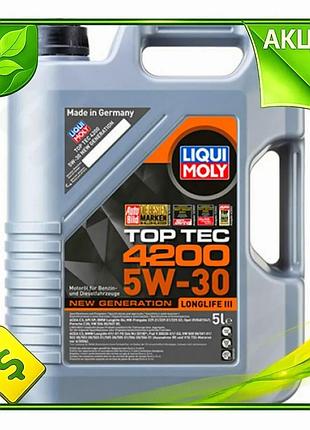 Ve моторное масло liqui moly new version top tec 4200 5w-30 синтетическое для автомобилей vag защита д n6w_ver