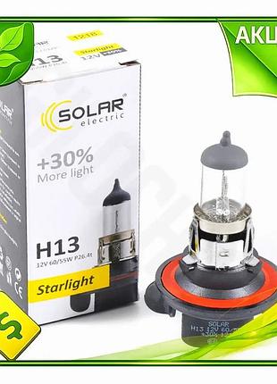 Ve галогенова лампа solar h13 new version 12v 60/55w для автомобіля освітлення заміна штатних ламп гал n6w_ver