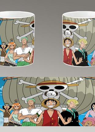 Чашка біла керамічна "ван пис" one piece ост