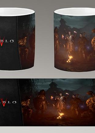 Чашка біла керамічна "diablo 4" діабло ост