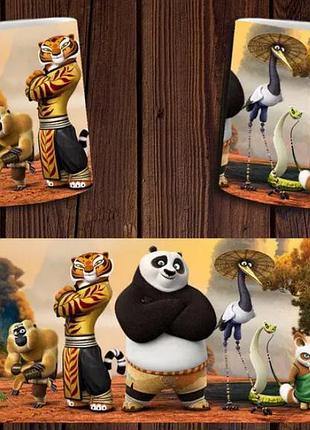 Чашка біла керамічна "кунг-фу панда" kung fu panda ост