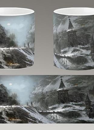 Чашка біла керамічна "diablo 4" діабло ост