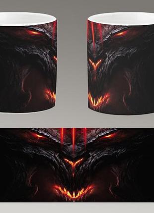 Чашка біла керамічна "diablo 3" діабло ост