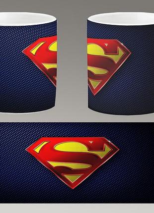 Чашка белая керамическая "супермен логотип" superman - logo ост