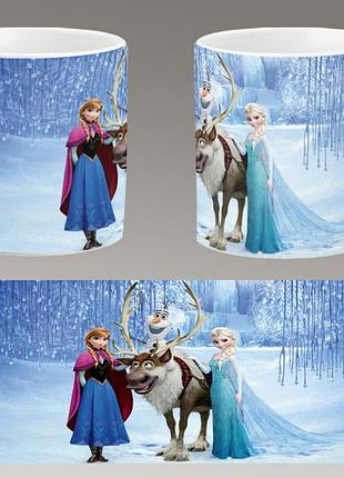 Чашка белая керамическая "холодное сердце" frozen ост