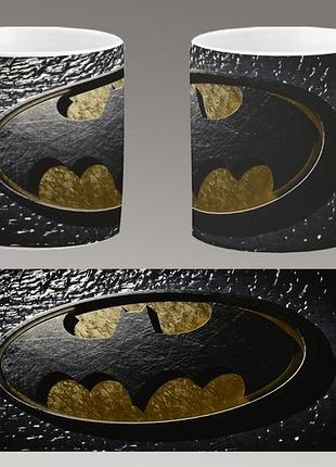 Чашка белая керамическая "бэтмен логотип" batman logo ост