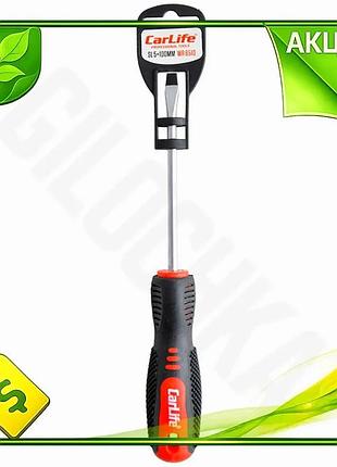 Ve отвертка шлицевая carlife sl5x100mm new version для работы с винтами и крепежом ручной инструмент д n6w_ver