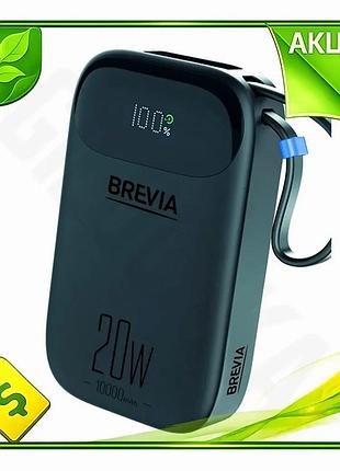 Ve повербанк brevia 10000mah чорний new version мобільна батарея для смартфонів та гаджетів із швидкою n6w_ver