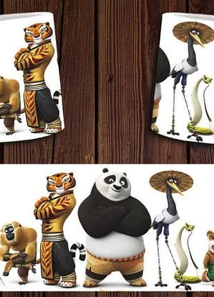 Чашка белая керамическая "кунг-фу панда" kung fu panda ost